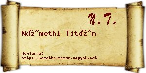 Némethi Titán névjegykártya